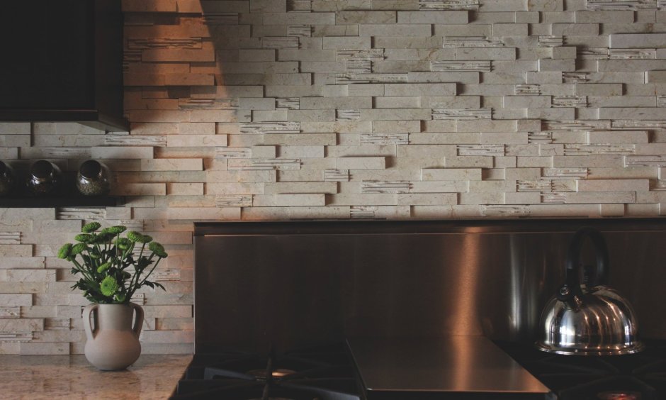 Декоративный кирпич в интерьере кухни