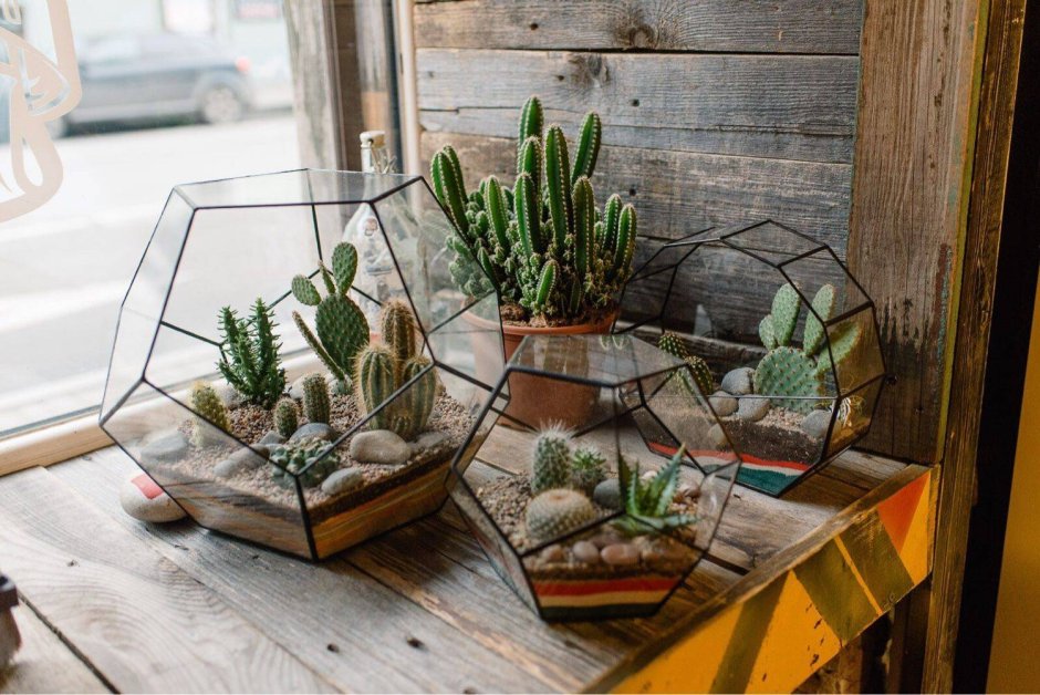 Деревянная полка для цветов