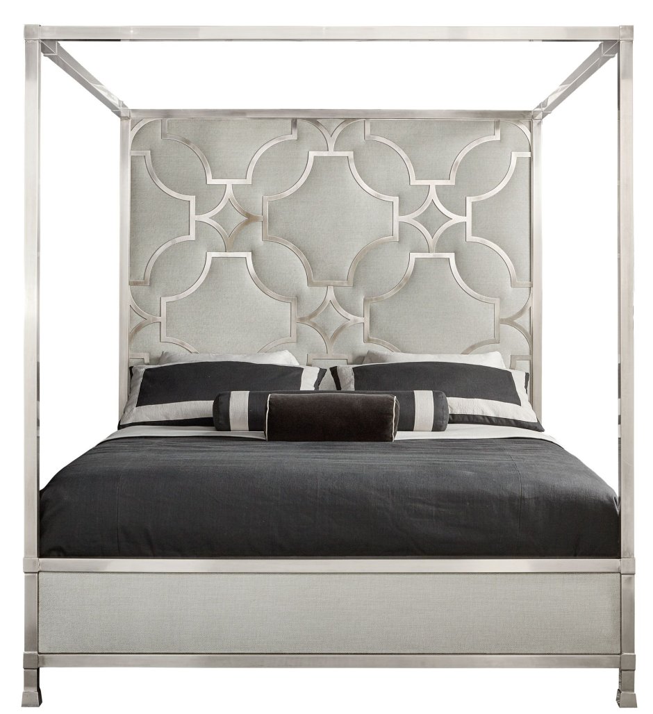 Domaine Blanc Upholstered Metal Canopy King Bed - Bernhardt Furniture