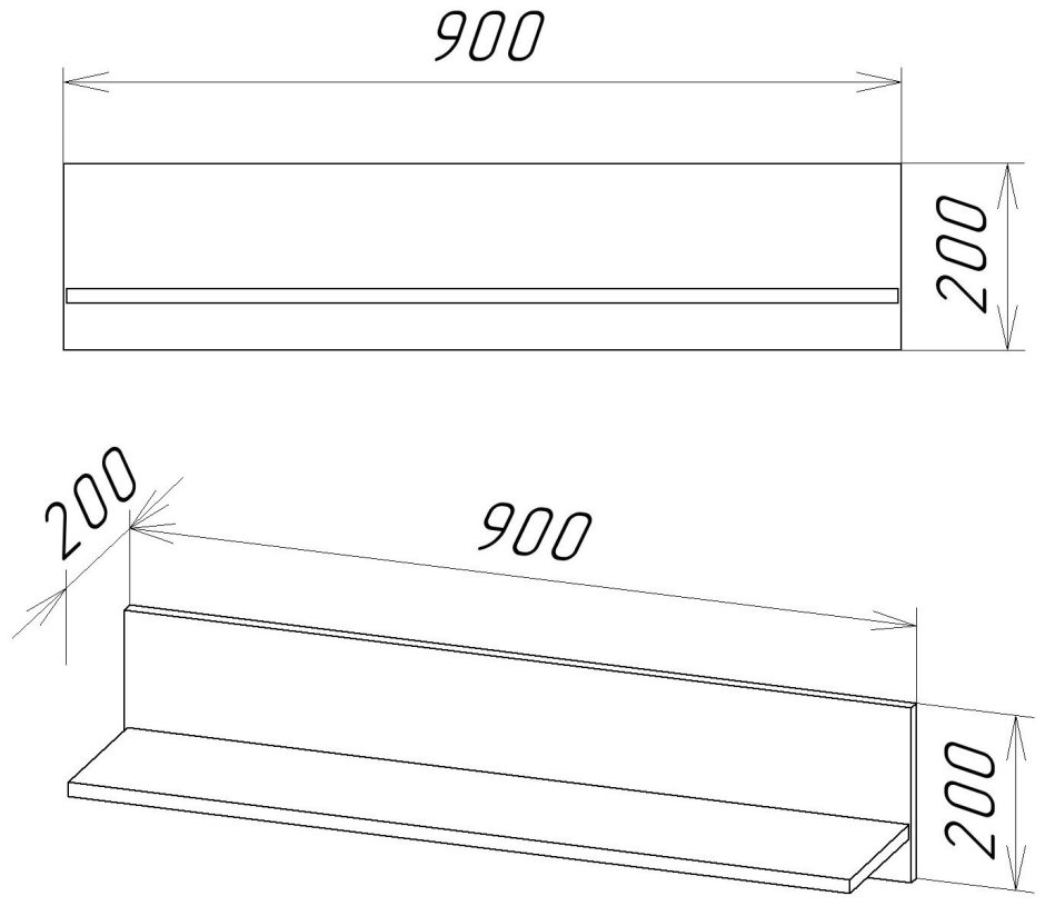Полка ЛДСП 90 см белая