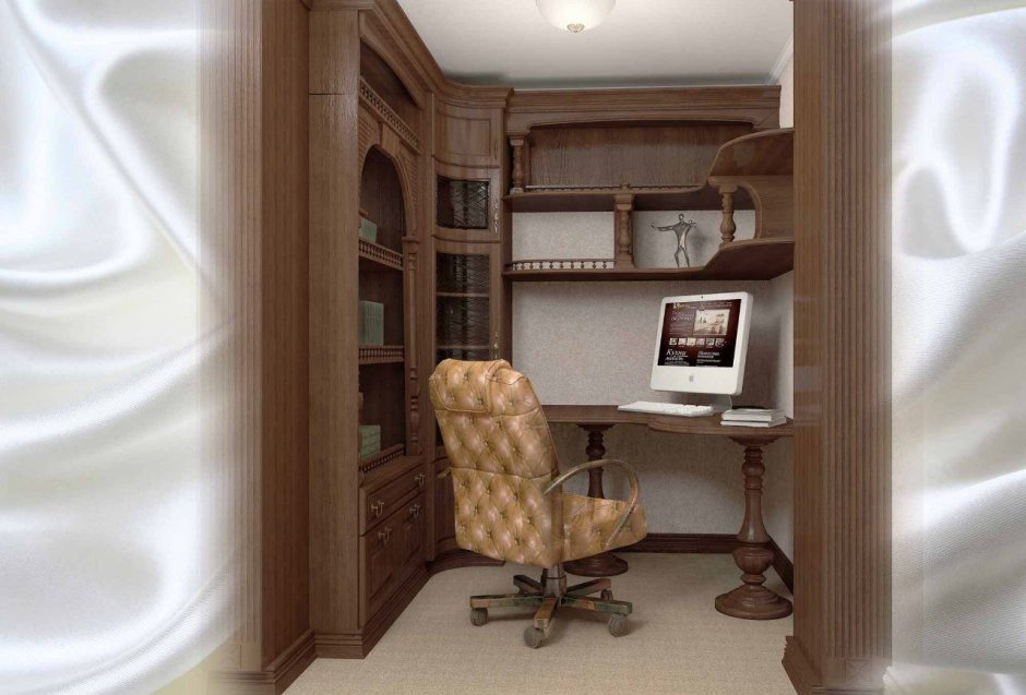 Компьютерный стол в гостиной