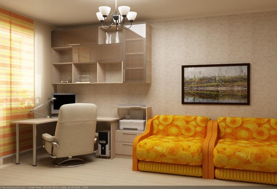 Компьютерный стол у окна