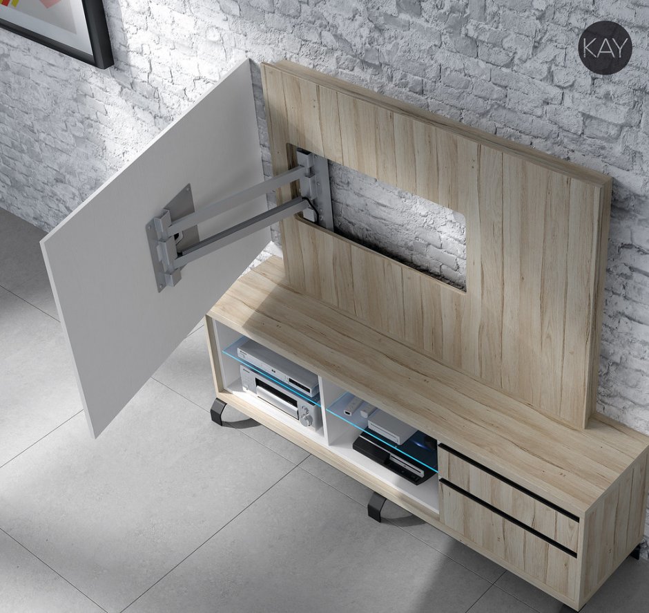 Телевизор на кронштейне в интерьере