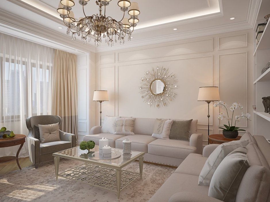 Гостиная Неоклассика слоновая кость