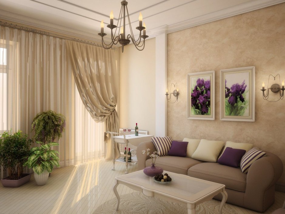 Гостиная в цветочных тонах