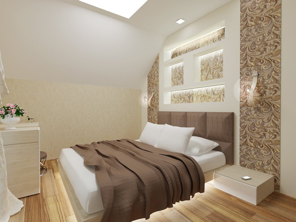 Цвет шампань в интерьере спальни