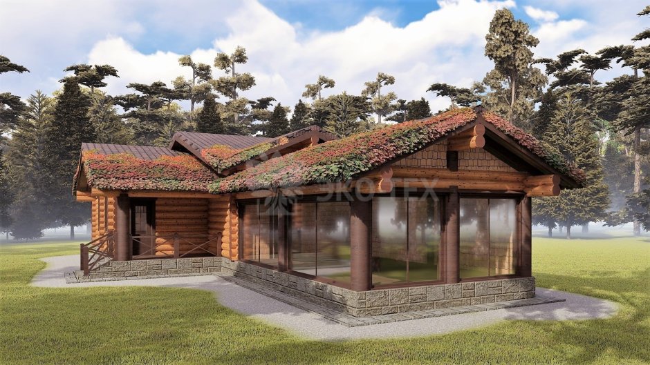 Беседка с панорамными окнами