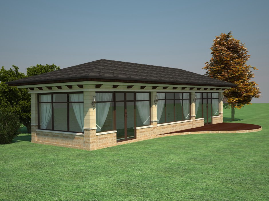 Беседка 3x4 односкатная