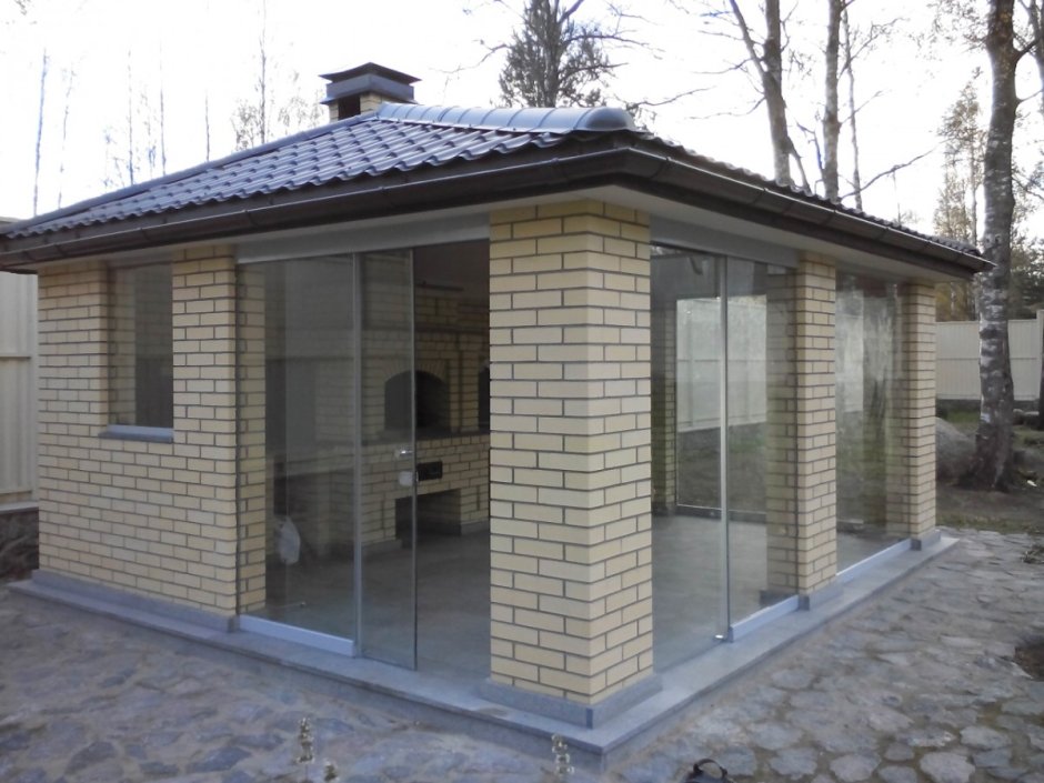 Современный домик для барбекю