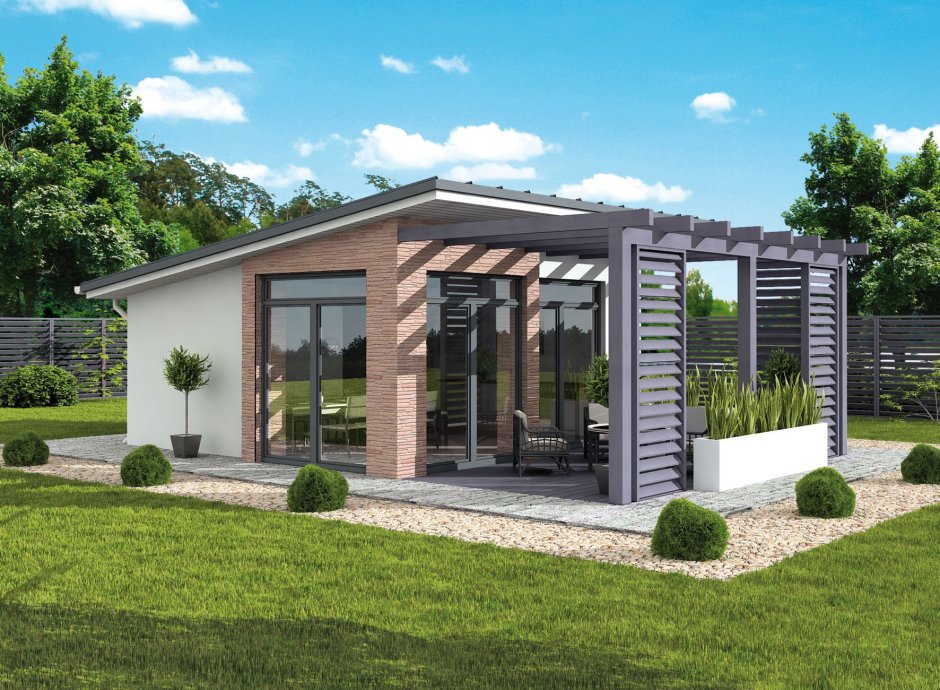 Беседка с четырехскатной крышей и мангалом