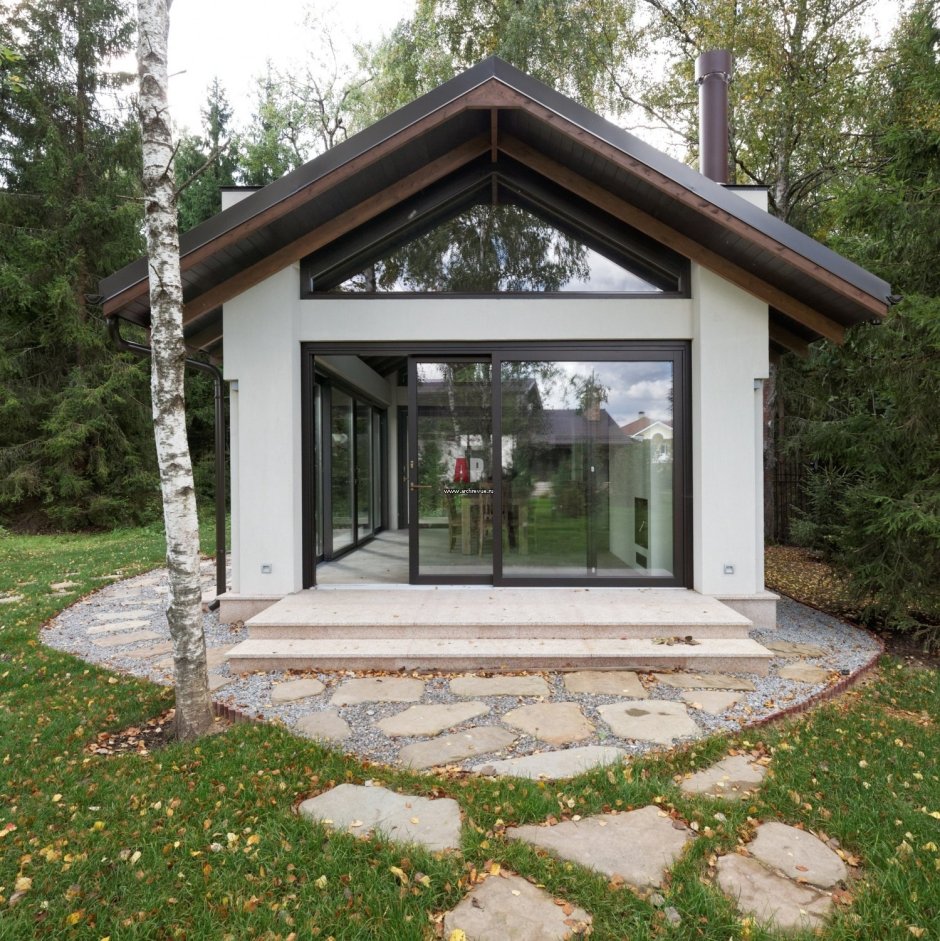 Скандинавский дом 80 кв метров с односкатной крышей