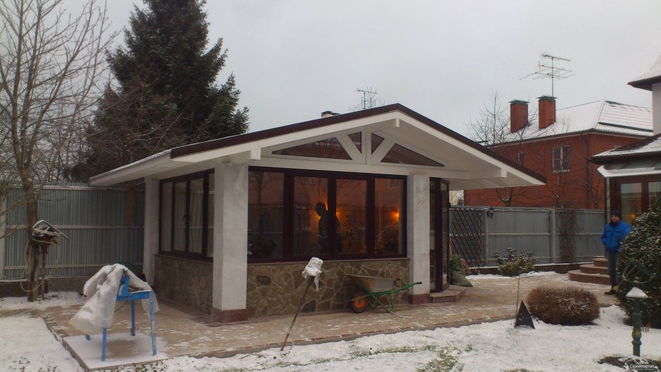 Безрамное остекление для барнхаус