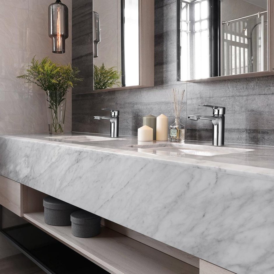Мраморная столешница для ванной