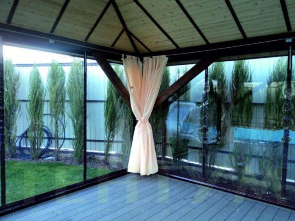 Прозрачные шторы для террасы