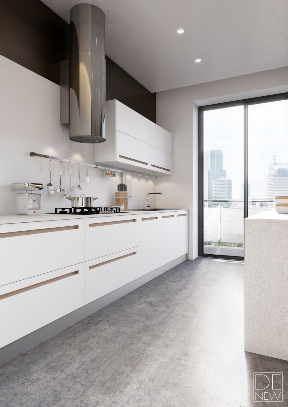 Круглая вытяжка в интерьере