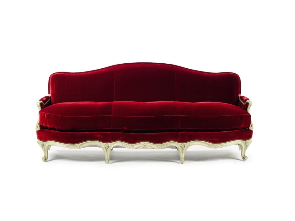 Красный бархатный диван двухместный