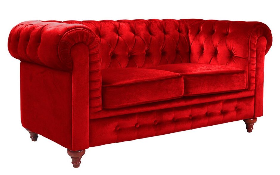 Красный бархатный диван