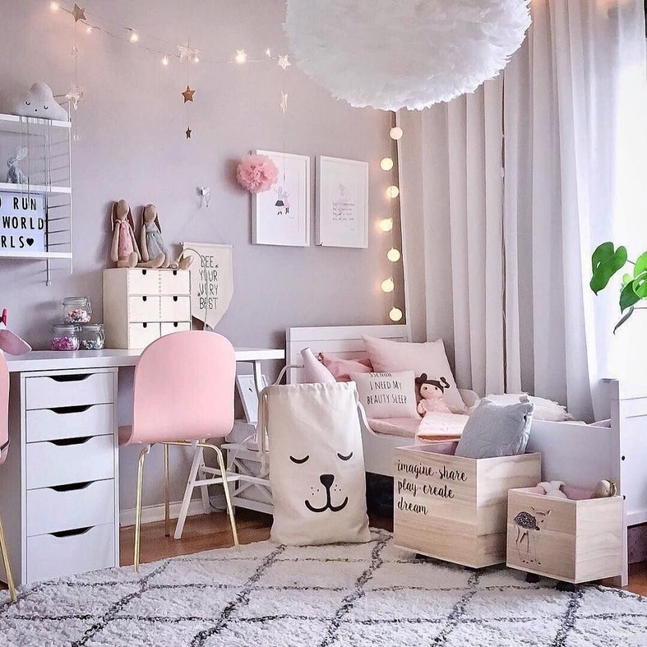 Декор детской комнаты для Девчачьи