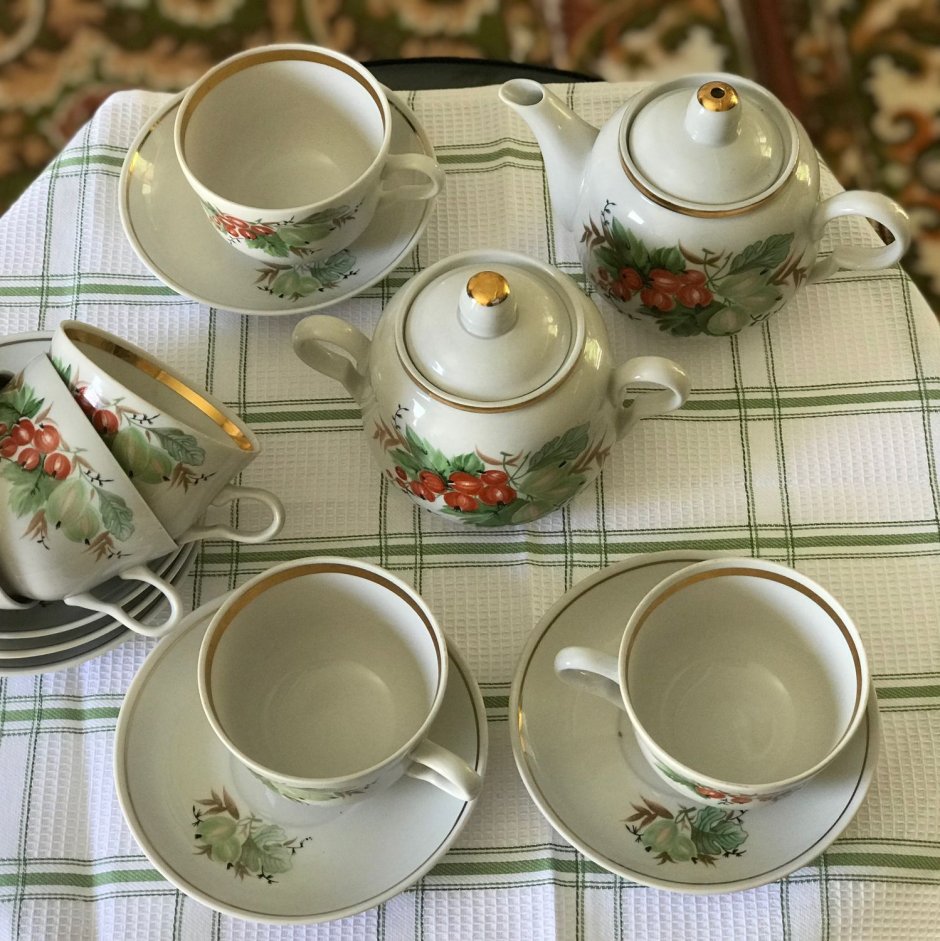 Чайная пара кобальтовое стекло Богемия Винтаж