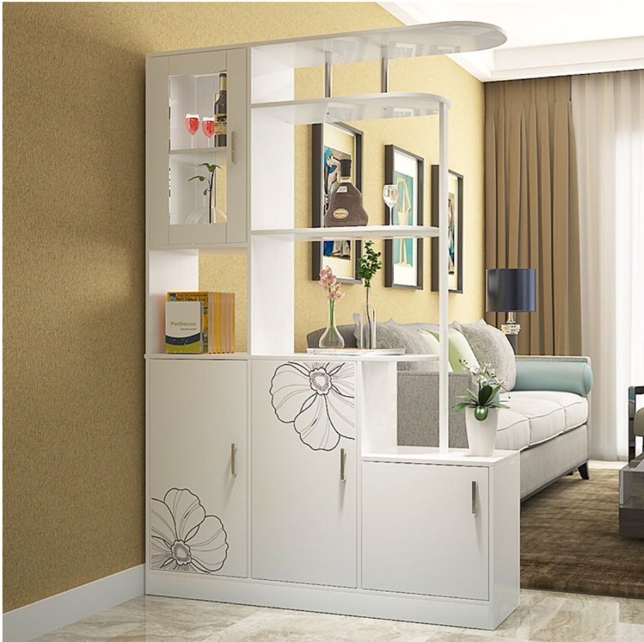 Стеллаж-перегородка для зонирования комнаты