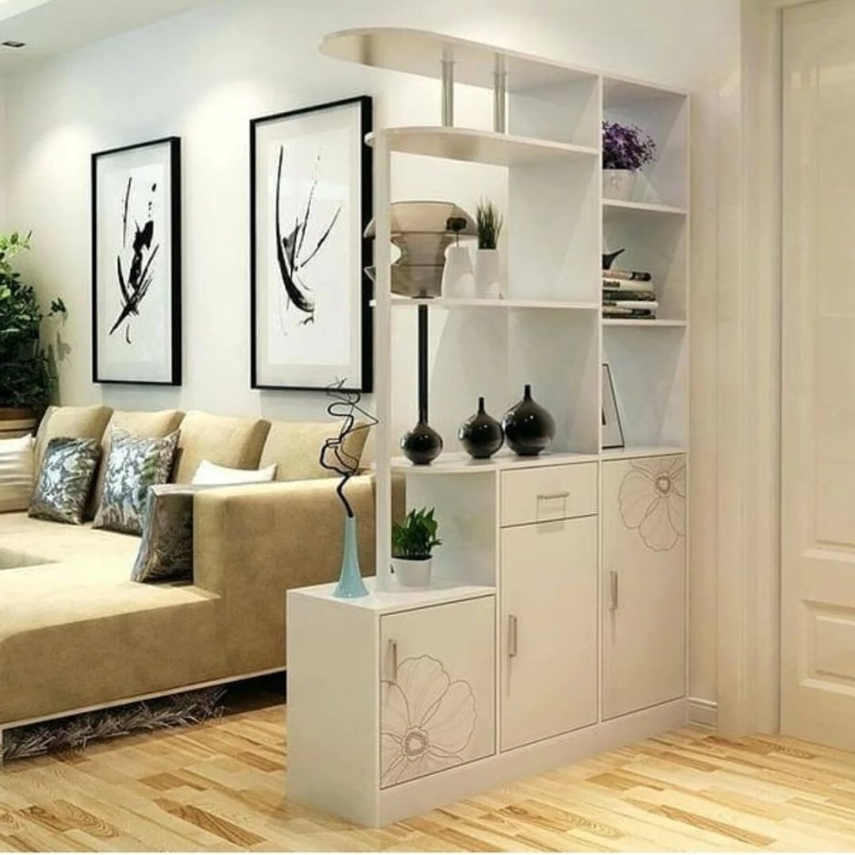 Мебельная перегородка для зонирования комнаты