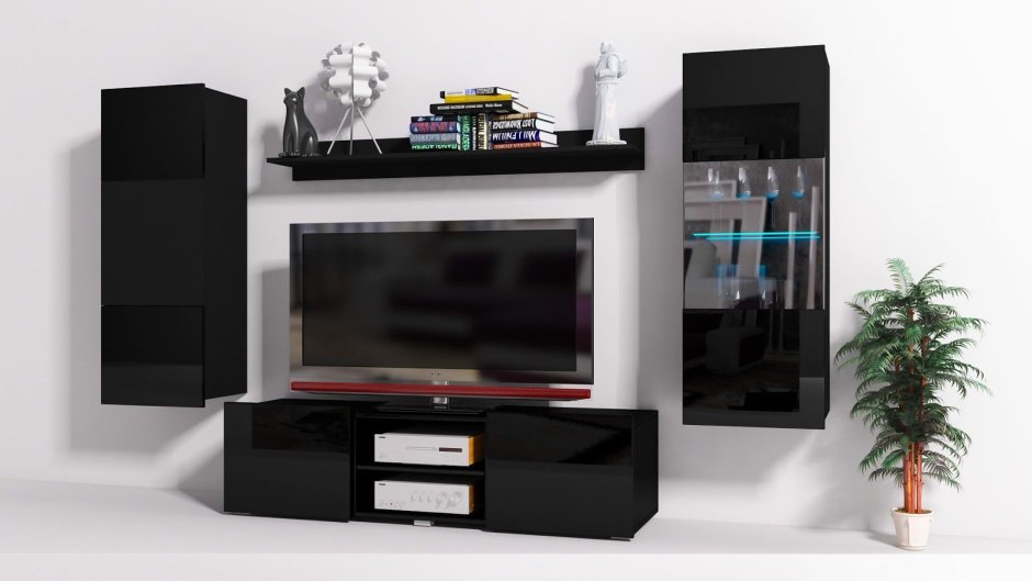 Стенка Домино белый глянец