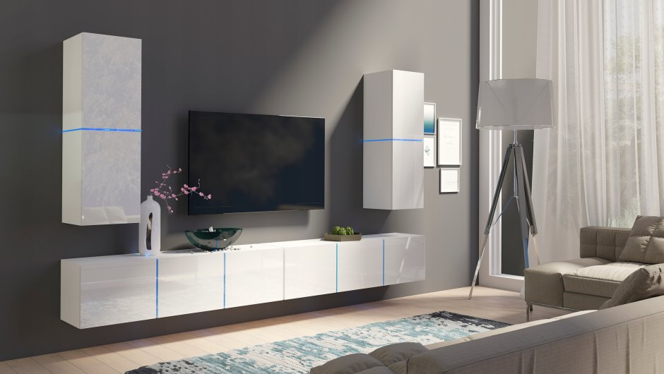 Стенка Домино черный глянец