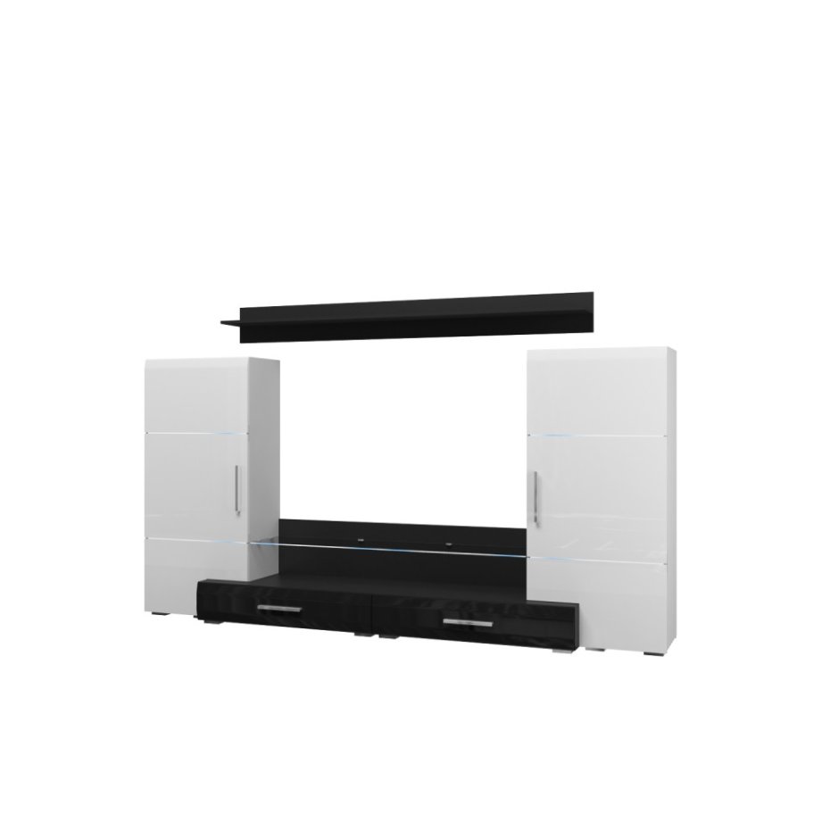 Гостиная Домино черный глянец Браво мебель