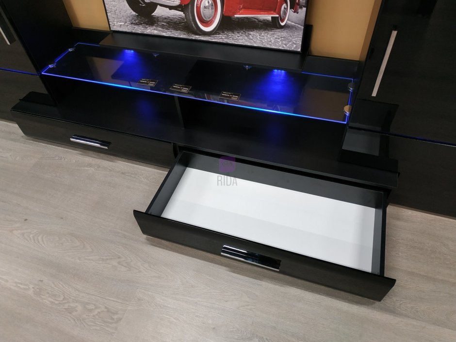 Гостиная Квадро черный глянец