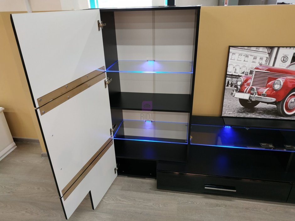 Гостиная Домино черный глянец Браво мебель