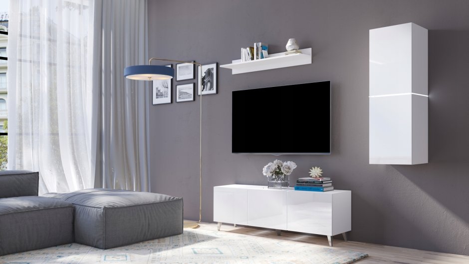 Стенка Домино черный глянец