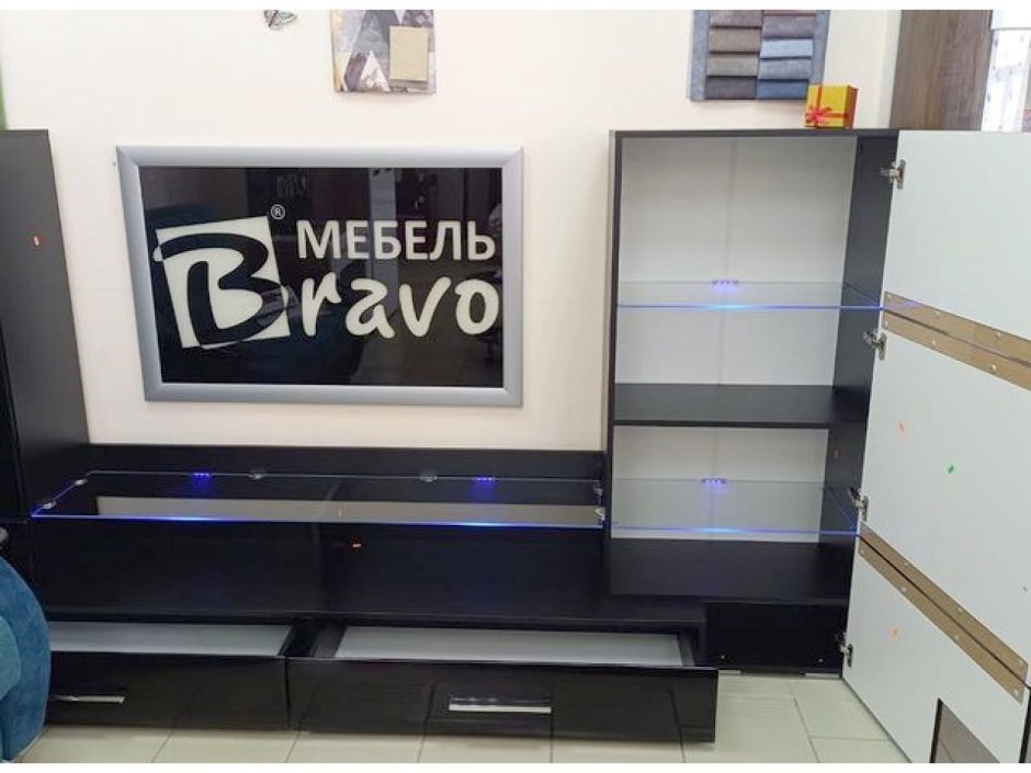 Стенка Домино белый глянец