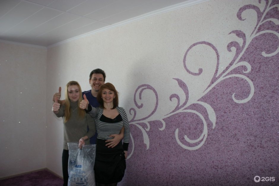 Декор стен жидкими обоями