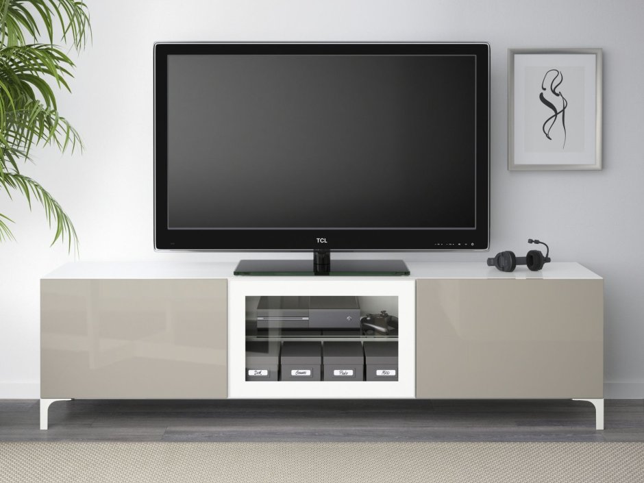 Bestå БЕСТО тумба под ТВ, С дверцами, белый/Лаппвикен белый180x42x38 см