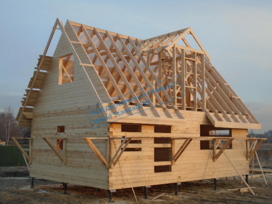 Стропильная система двухскатной с кукушкой