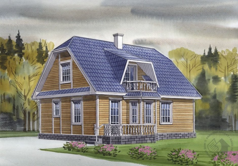 Мансардная ломаная полувальмовая