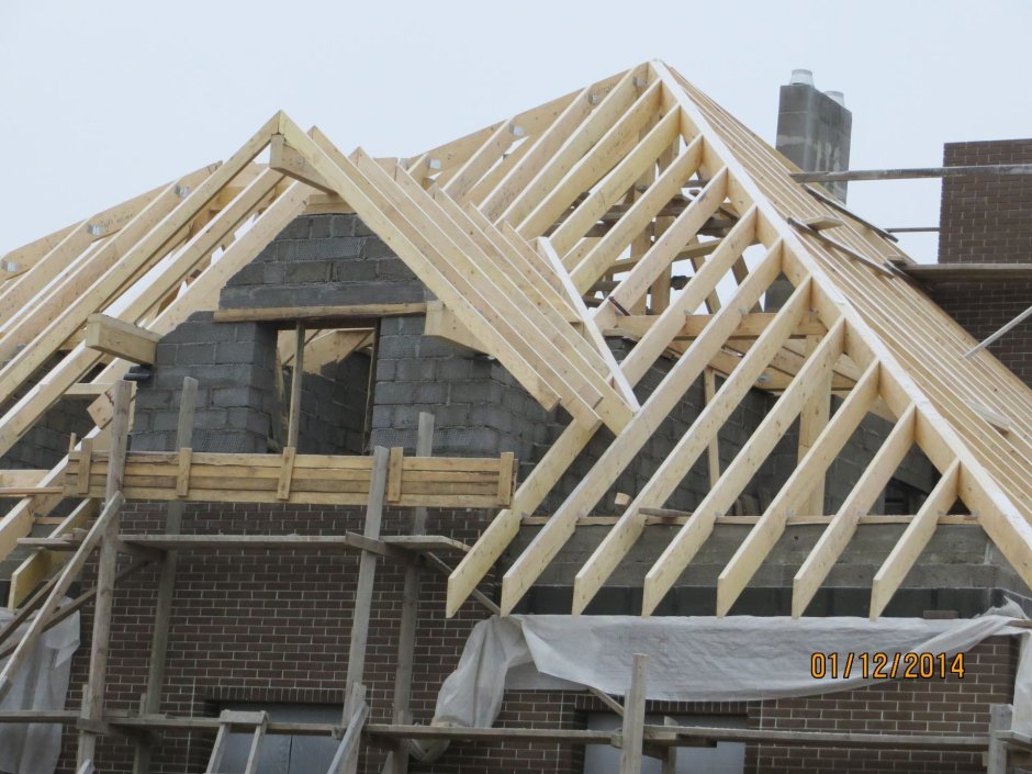 Стропильная система двухскатной с кукушкой