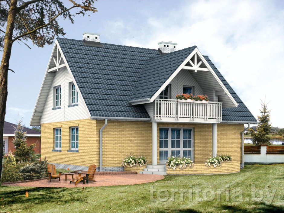 Дом с мансардной крышей