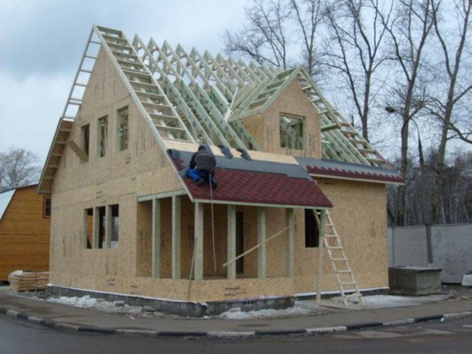 Каркасный дом с мансардной крышей