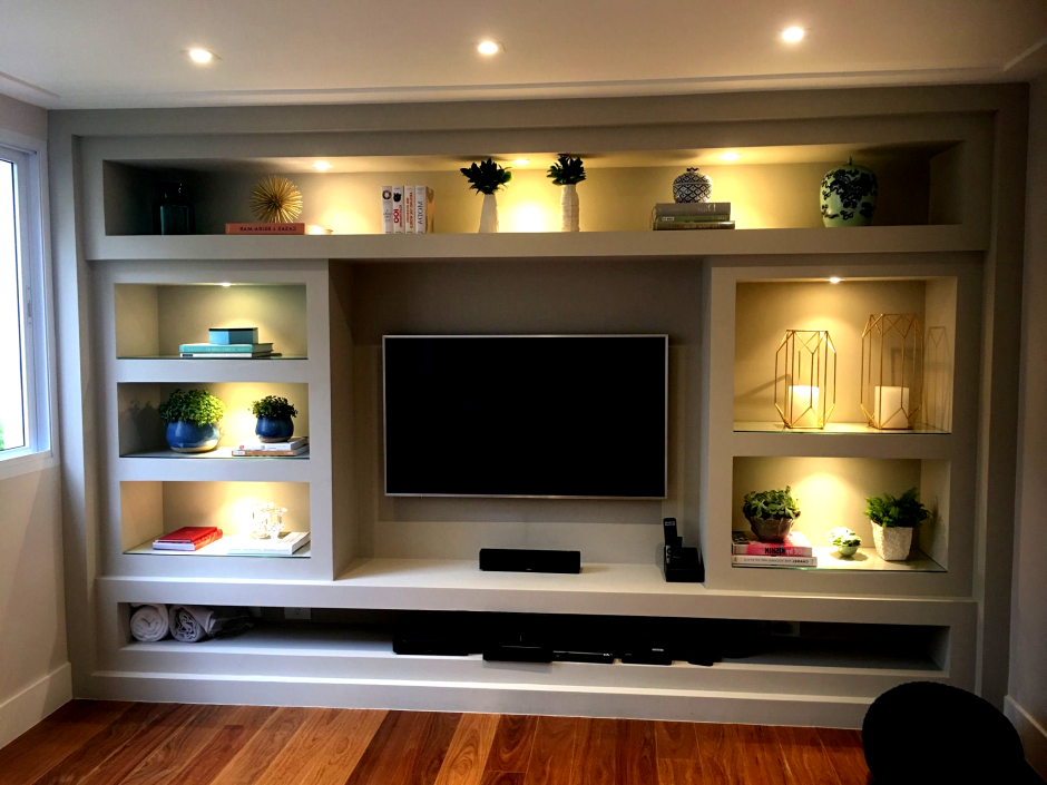 Ниша под телевизор из гипсокартона