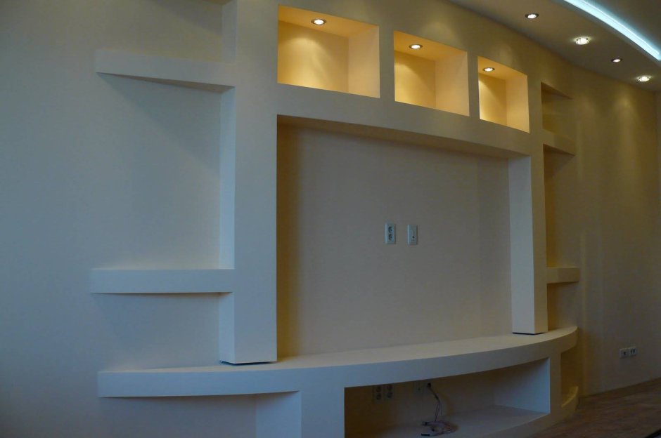 Гипсокартонные конструкции под телевизор