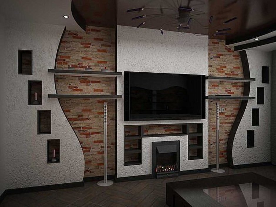 Ниша под телевизор из гипсокартона