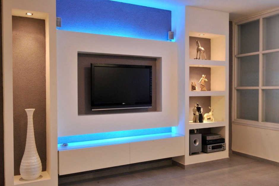 Ниша под телевизор из гипсокартона