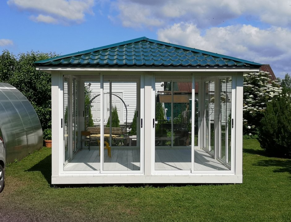 Стеклянная веранда к дому
