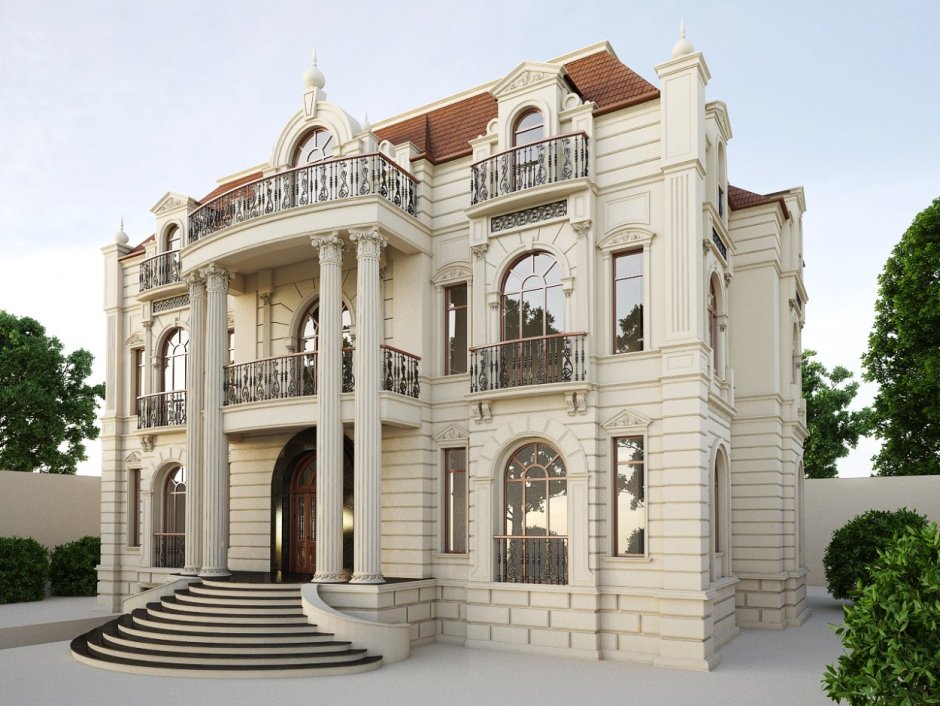 Фасады домов с дагестанским камнем