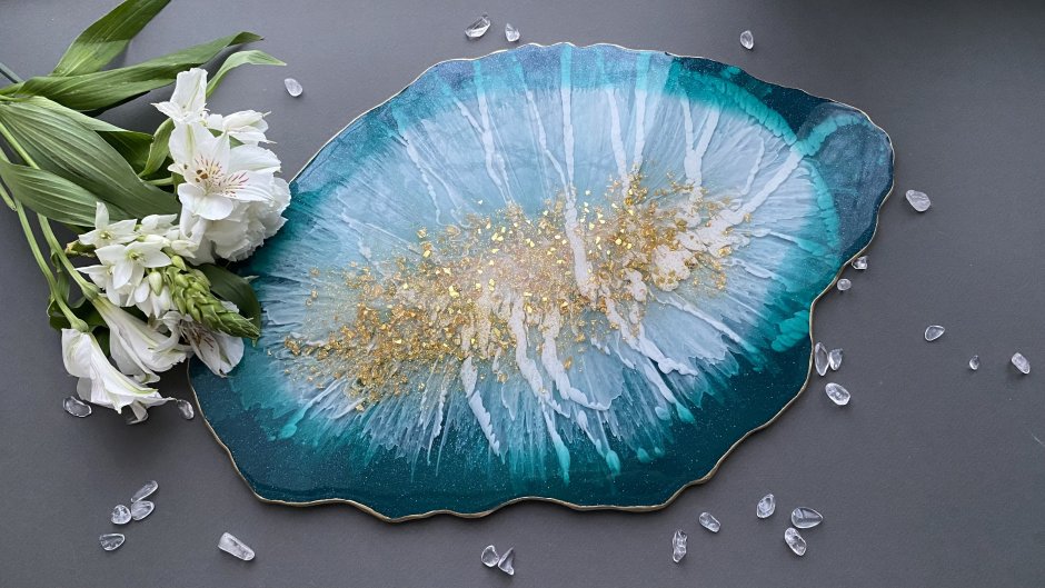 Поднос из эпоксидной смолы