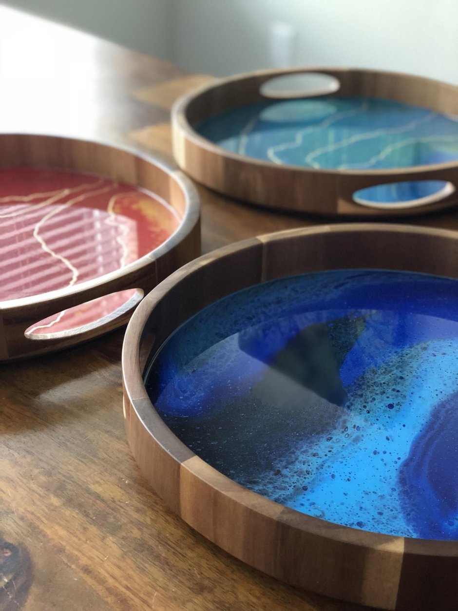 Посуда из дерева и эпоксидной смолы