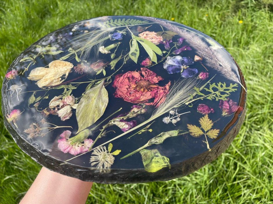 Декор подносов из эпоксидной