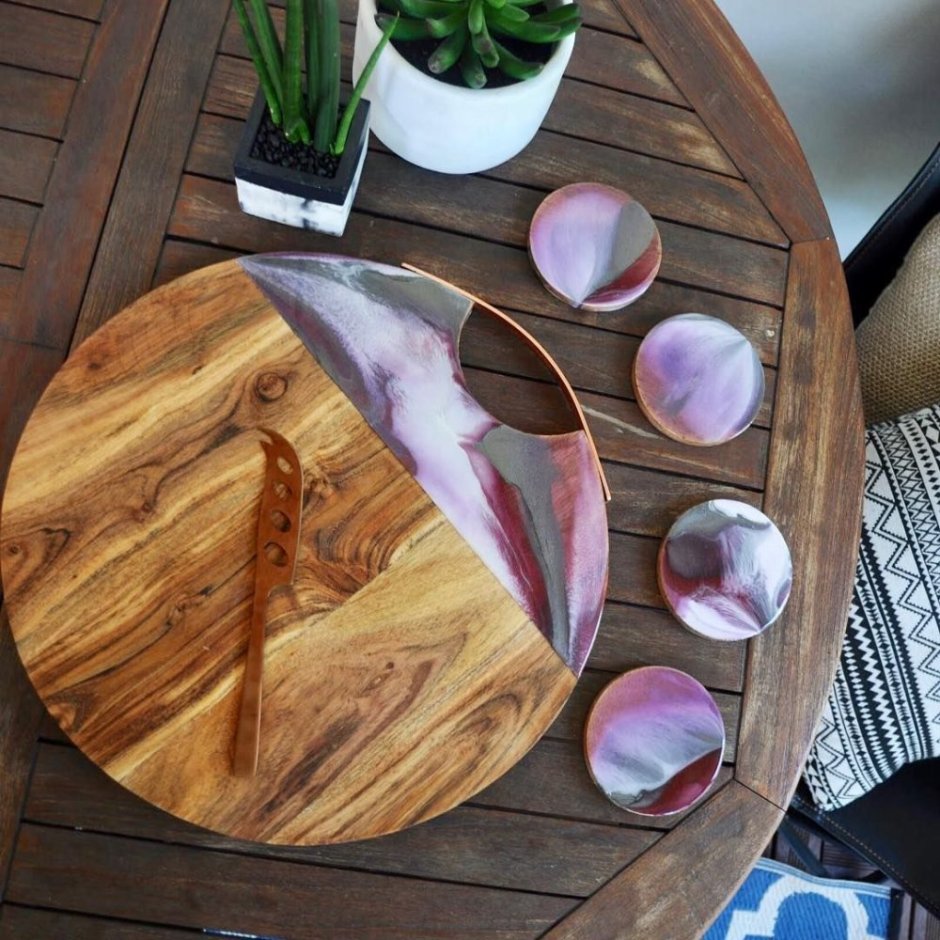 Подставки из дерева и эпоксидной смолы