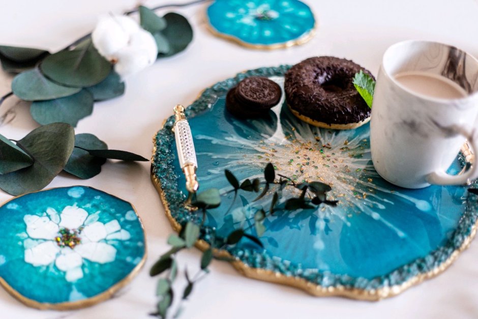 Поднос из эпоксидной смолы